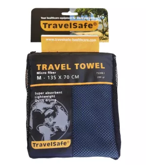 6: Travelsafe Rejsehåndklæde Blå - Medium
