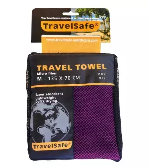 8: Travelsafe Rejsehåndklæde Lilla - Medium