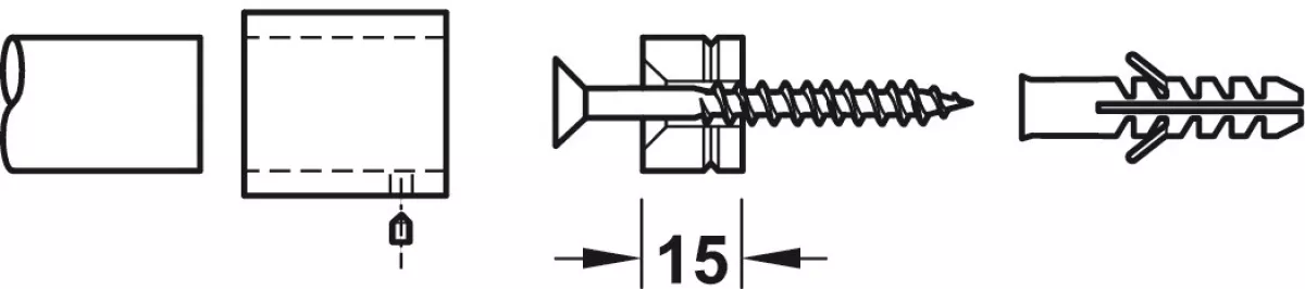 #1 - Bøjlestangsholder til rund bøjlestang 30 mm - muffe