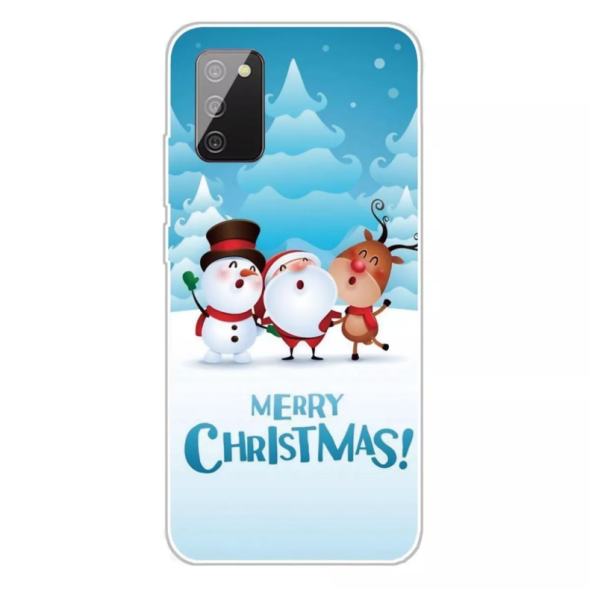 #1 - Samsung Galaxy A03s TPU Plast Julecover - Merry Christmas - Julemand & Venner