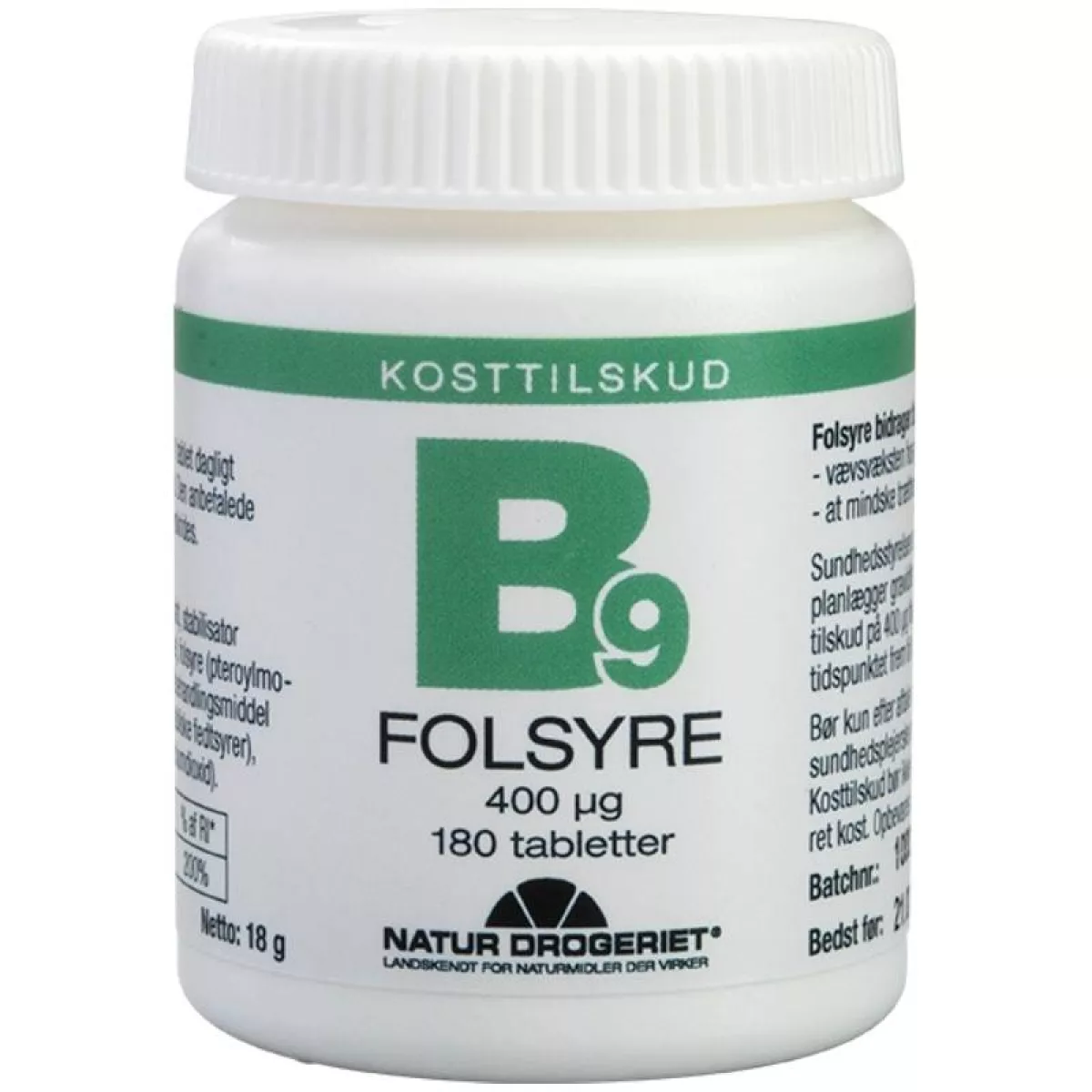 #1 - Natur Drogeriet B9 Folic Acid 400 ug 180 Pieces