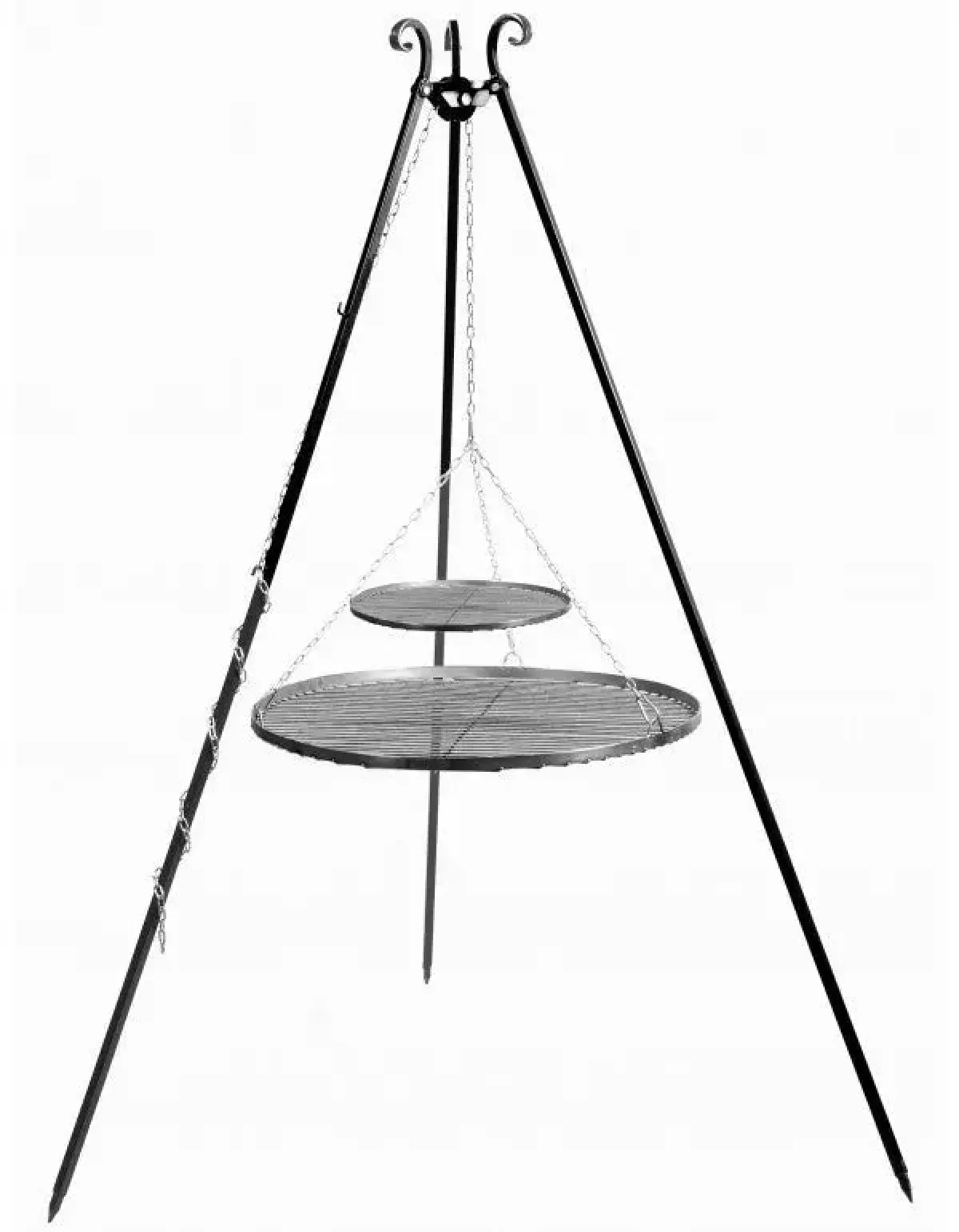 #1 - Bålstativ / Bålsæt 180 cm med grillrist + lille rist - 70 diameter + 40 diameter