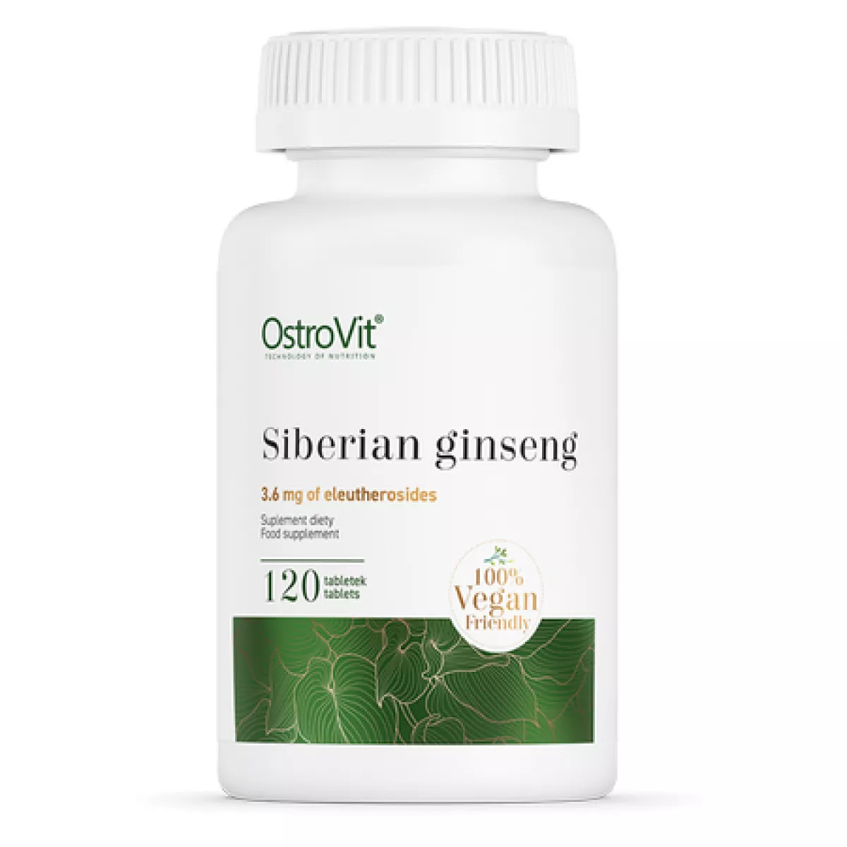 #1 - Sibirisk Ginseng, Veganske, 120 tabletter