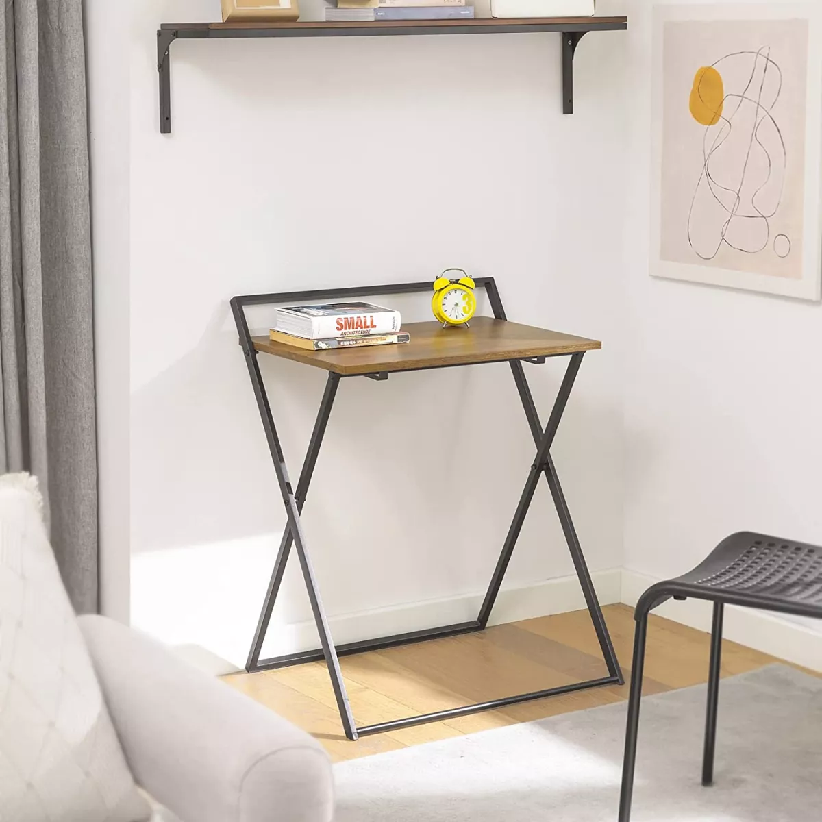 #2 - Smart foldebord / skrivebord til små rum, 63 x 45 x 77 cm, brun