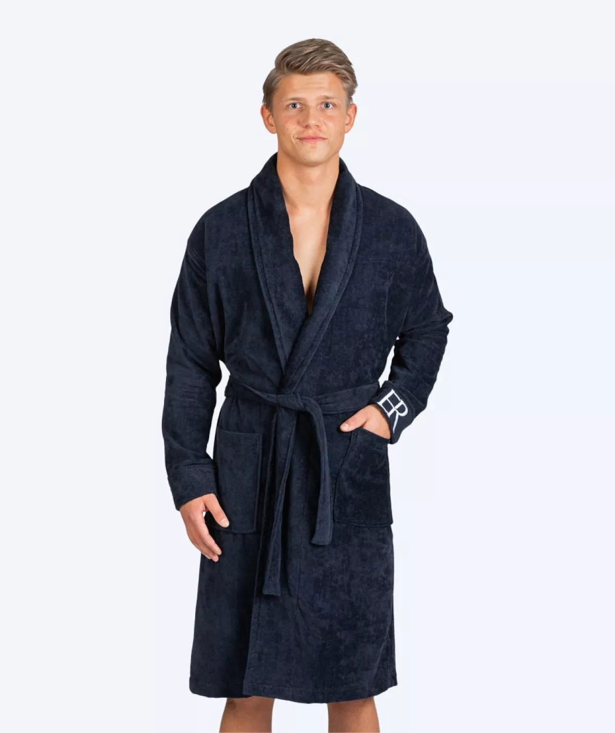#1 - Watery badekåbe til mænd - ER Luxe - Navy blå