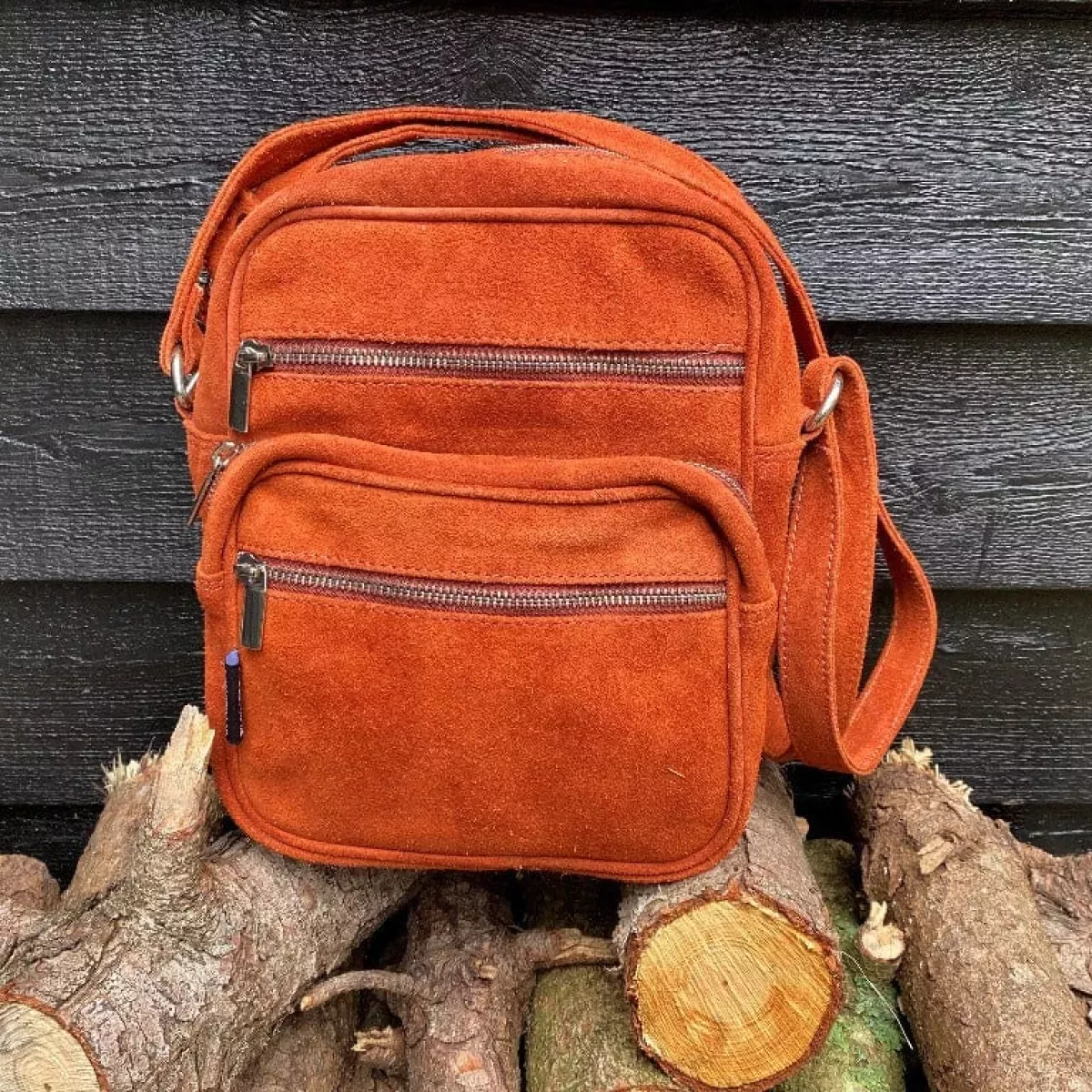 #2 - By Fogstrup Unisex lædertaske i ruskind | orange