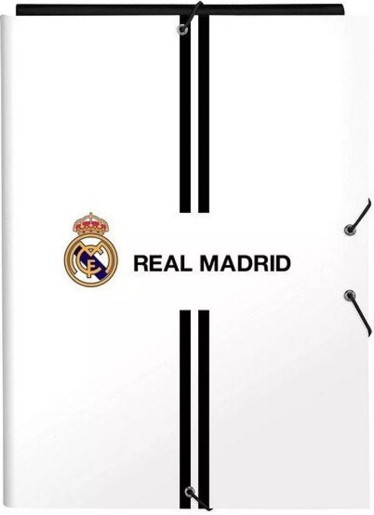 #3 - A4 Mappe Med Real Madrid Logo - Hvid