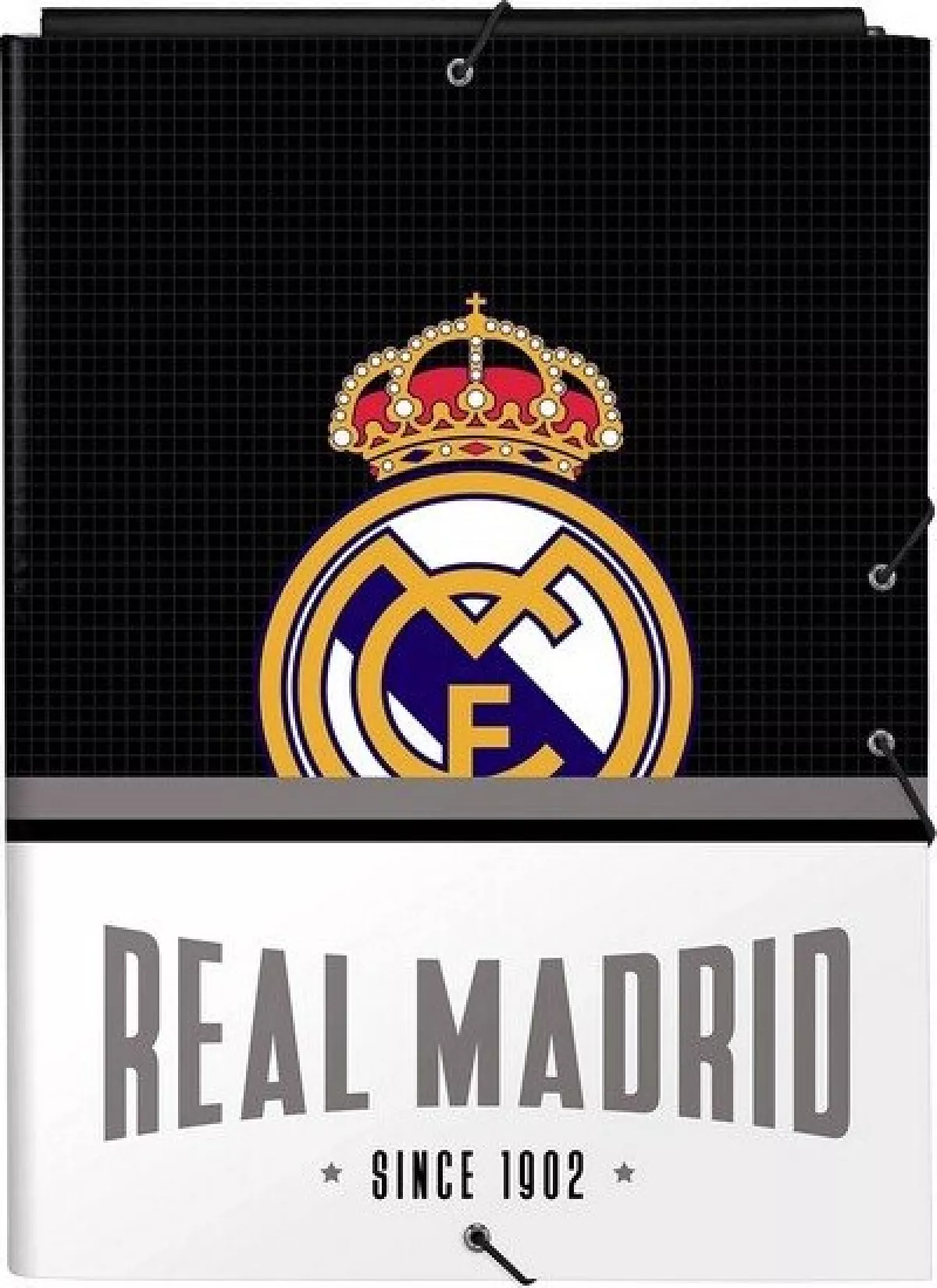 #1 - A4 Mappe Med Real Madrid Logo - Sort