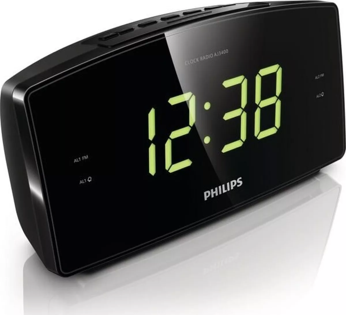 #1 - Philips - Clockradio Med Fm Radio, Alarm Og Snooze - Aj3400 - Sort