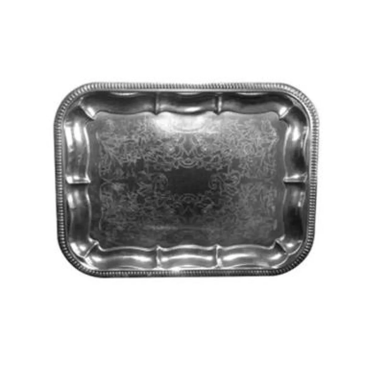 #1 - Serveringsfad til engangsbrug, sølvblik, 31x41 cm