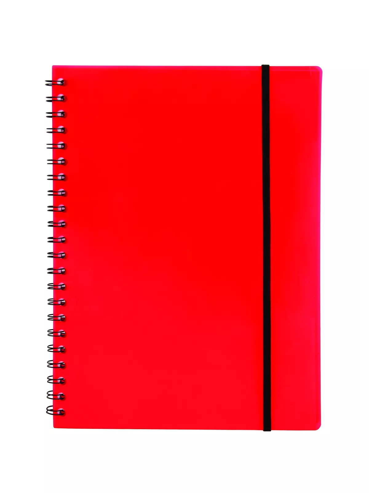 #1 - Notesbog A4 plast med spiralryg rød
