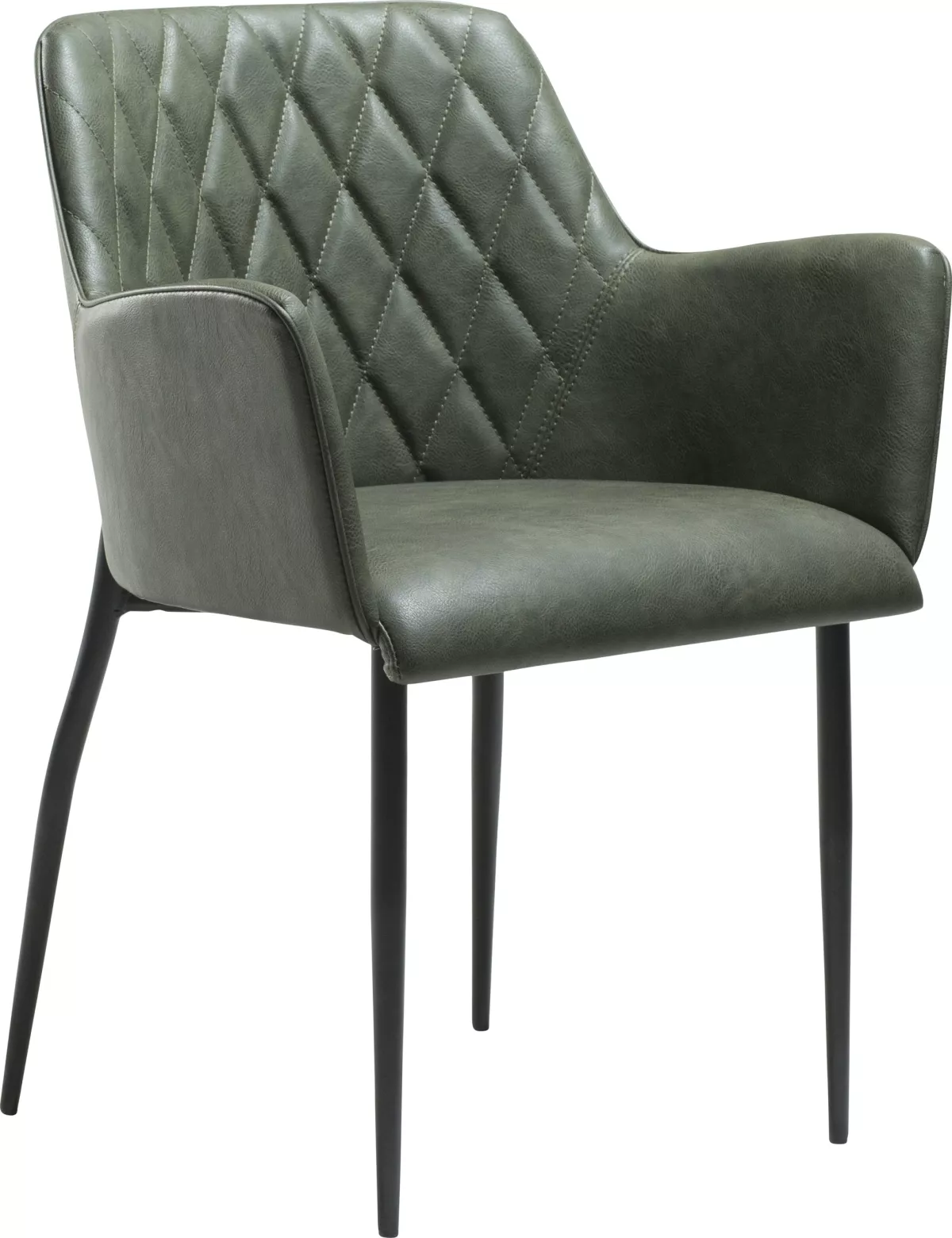 #1 - Rombo, Spisebordsstol med armlæn, Kunstlæder by DAN-FORM Denmark (H: 80 cm. B: 56 cm., Grøn/Sort)