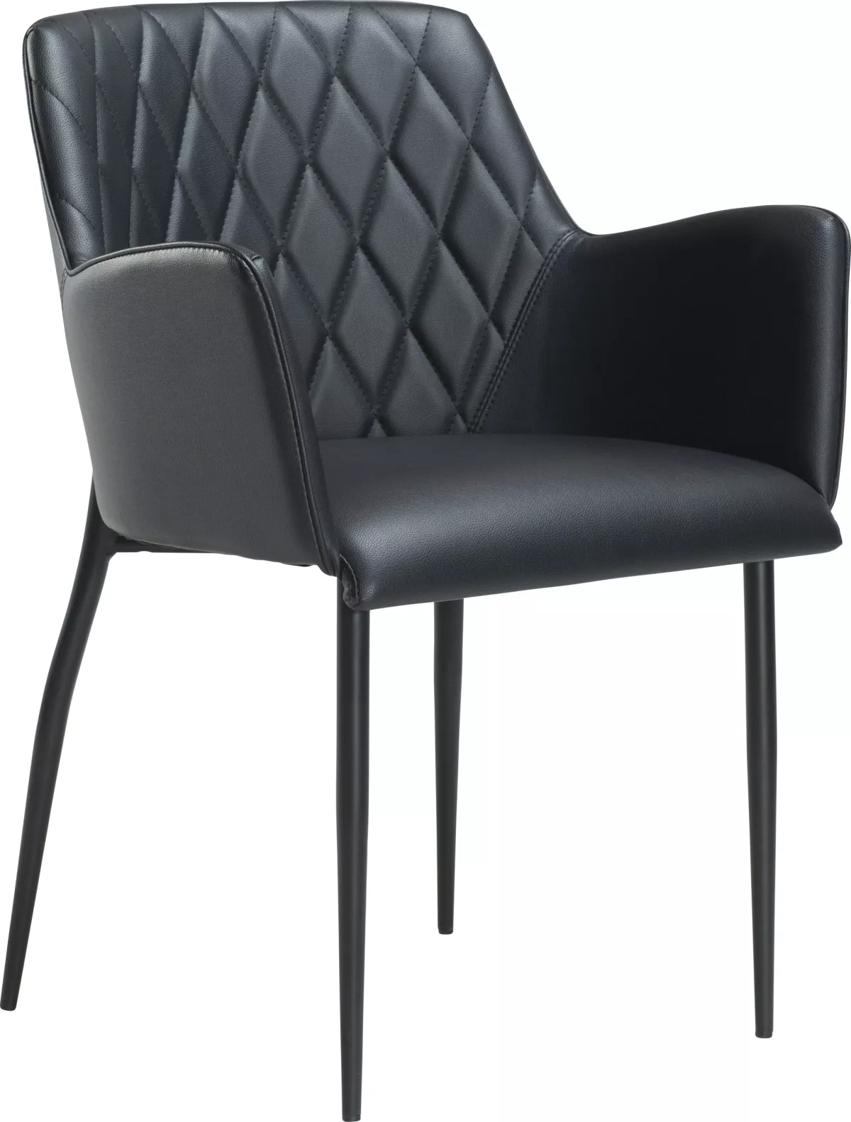 #1 - Rombo, Spisebordsstol med armlæn, Kunstlæder by DAN-FORM Denmark (H: 80 cm. B: 56 cm., Sort)