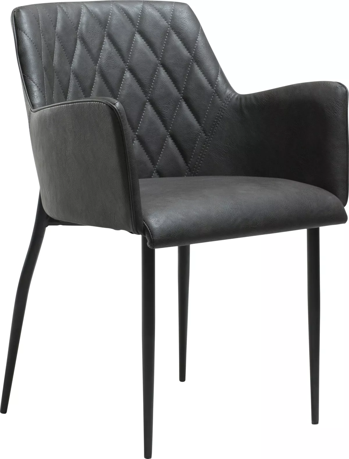 #1 - Rombo, Spisebordsstol med armlæn, Kunstlæder by DAN-FORM Denmark (H: 80 cm. B: 56 cm., Grå/Sort)