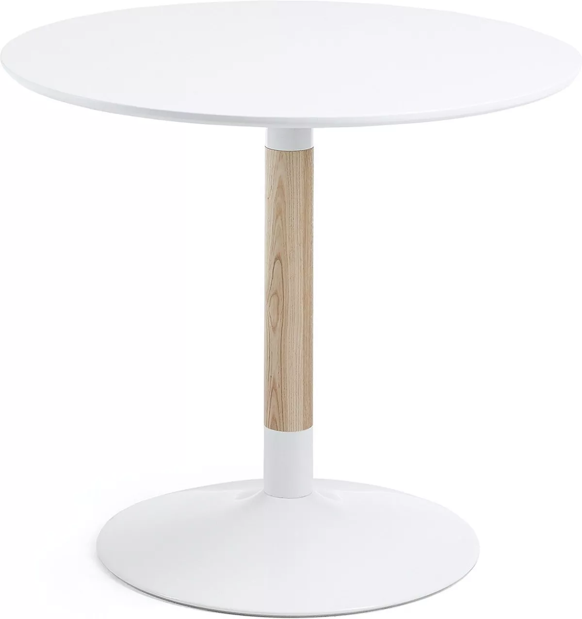 #2 - Trick, Spisebord, nordisk, moderne by LaForma (H: 75 cm. B: 90 cm. L: 90 cm., Hvid/Natur)