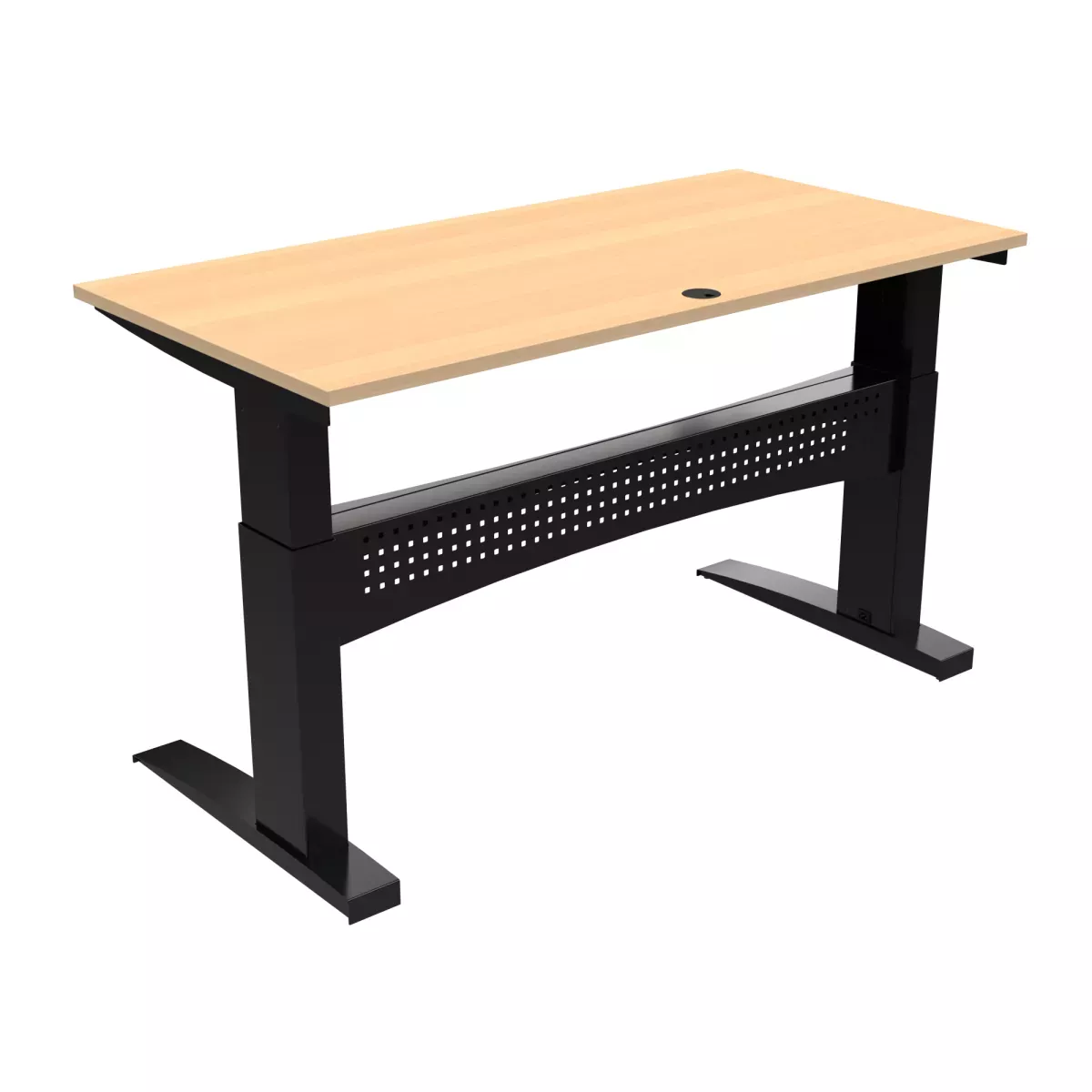 #1 - Elektrisk hæve-/sænkebord, 160x80 cm by ConSet (H: 650 cm. B: 160 cm. L: 80 cm., Natur/Sort)