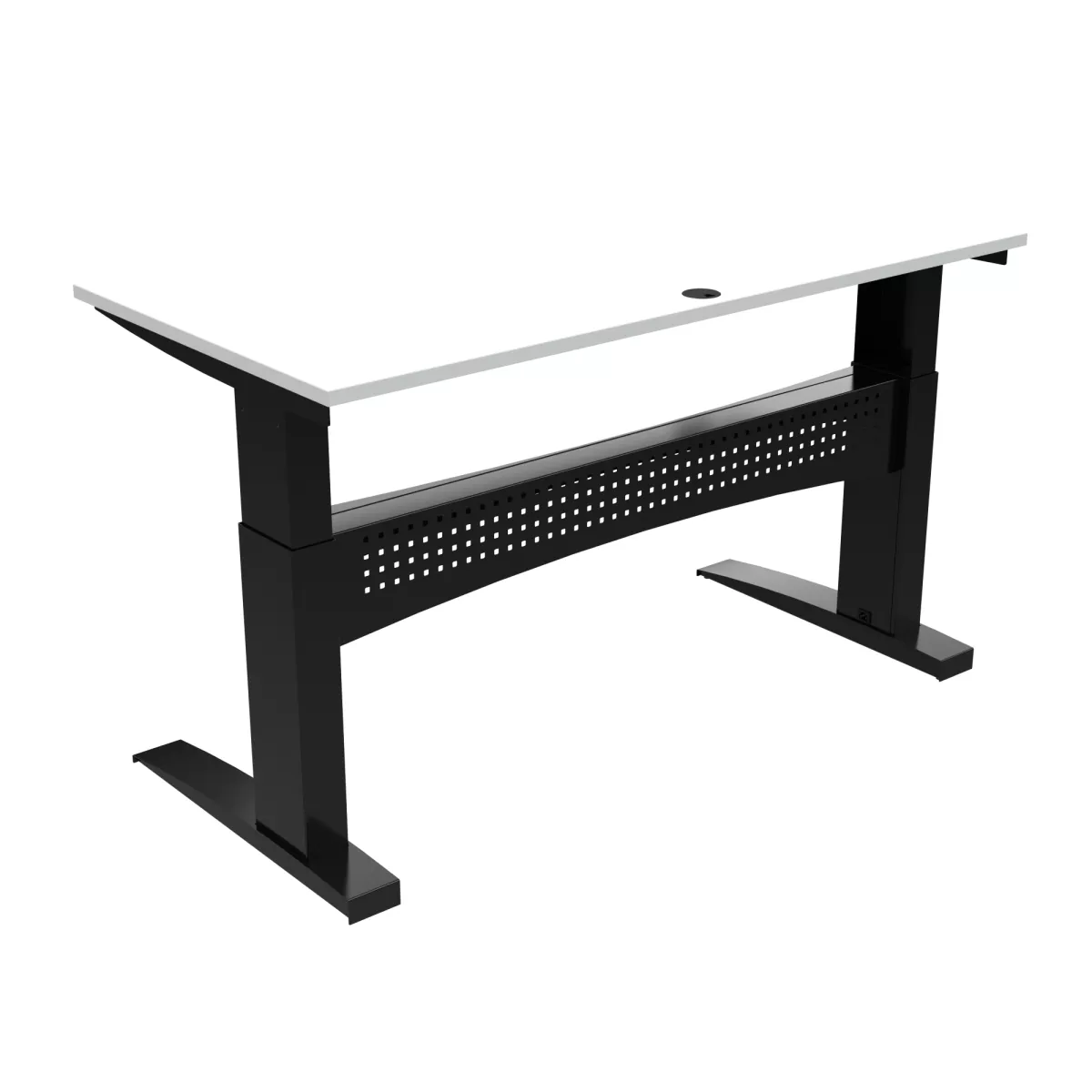 #2 - Elektrisk hæve-/sænkebord, 160x80 cm by ConSet (H: 650 cm. B: 160 cm. L: 80 cm., Hvid/Sort)