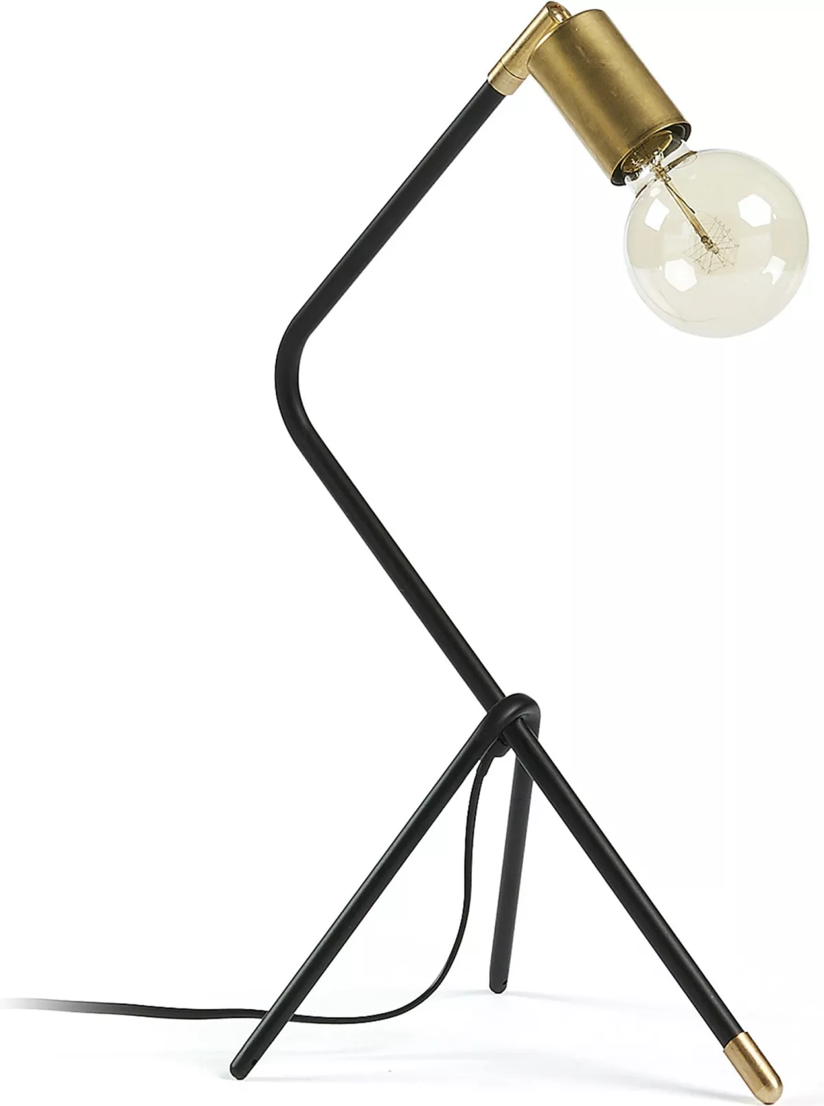 #3 - Jana, Bordlampe, vintage, nordisk, metal by LaForma (H: 44 cm. B: 25 cm. L: 21 cm., Sort/Guld)