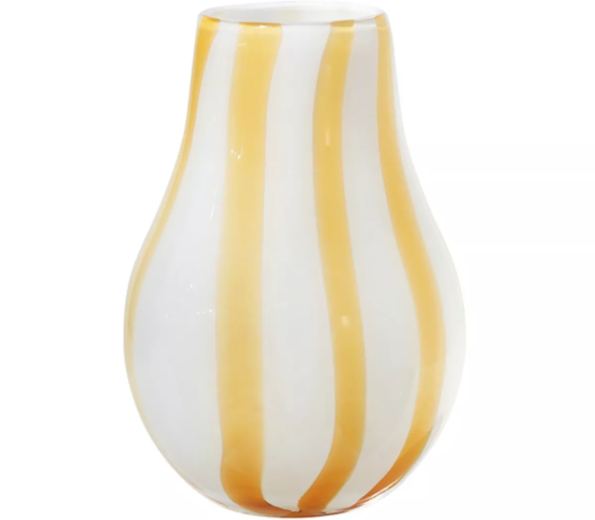 #1 - Ada stripe, Vase, Mundblæst glas by Broste Copenhagen (D: 15,5 cm. x H: 22,5 cm., Gul)