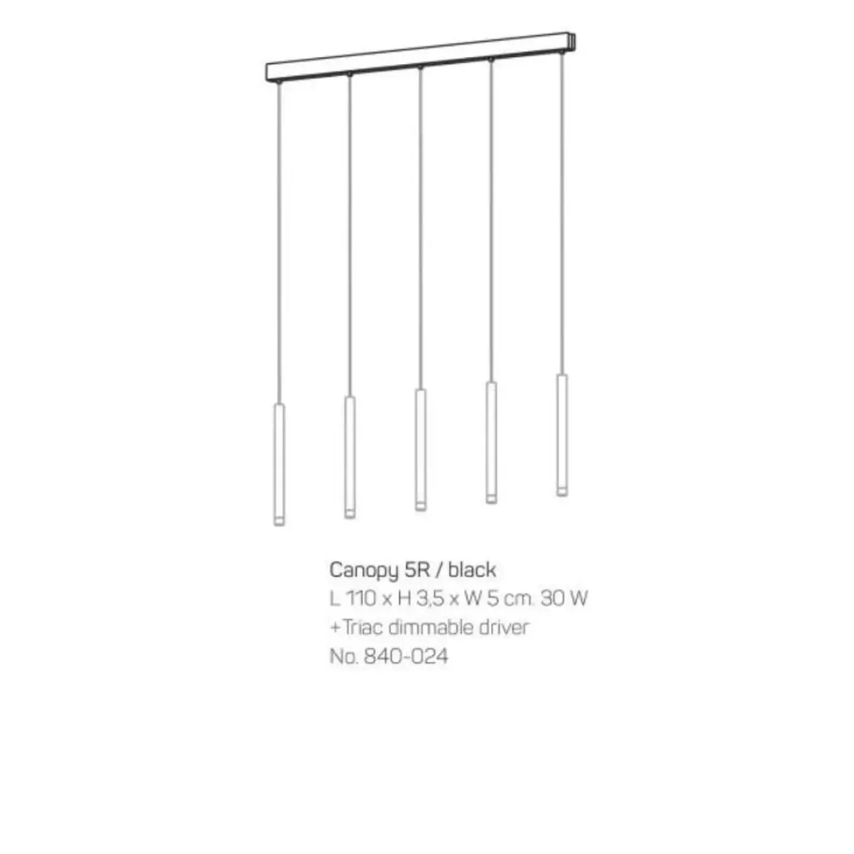 #1 - Canopy 5R Lampeophæng Sort - Loom Design