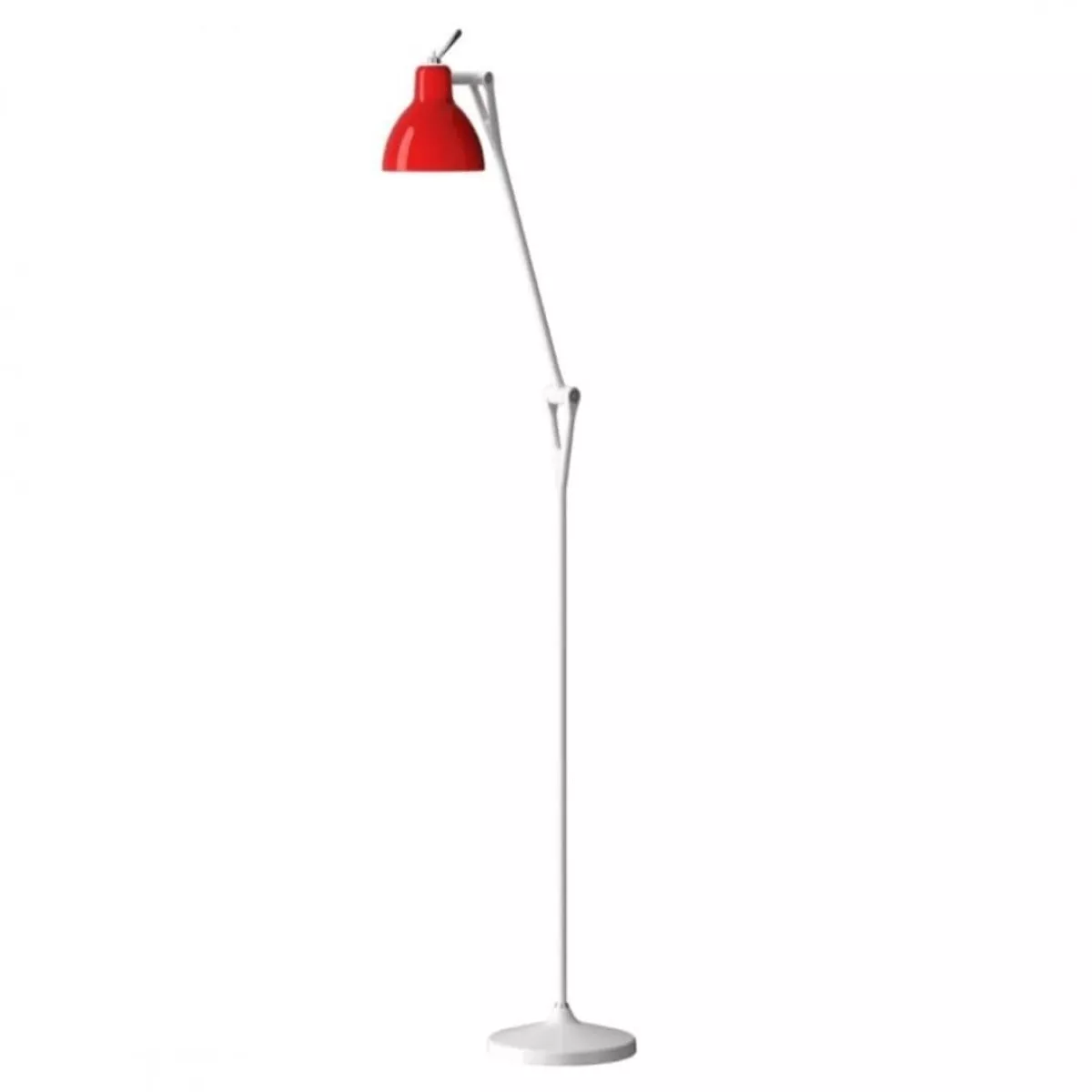 #3 - Luxy F1 Gulvlampe Hvid/Blank Rød Skærm - Rotaliana
