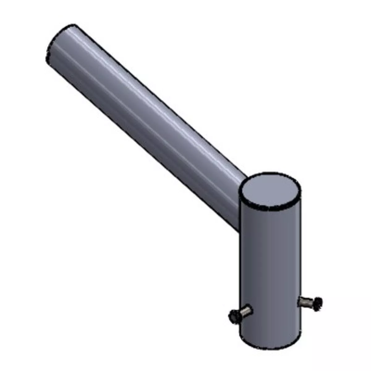 #2 - Beslag til gadelampe - Ø60mm / Ø70mm, grå pulverlakeret