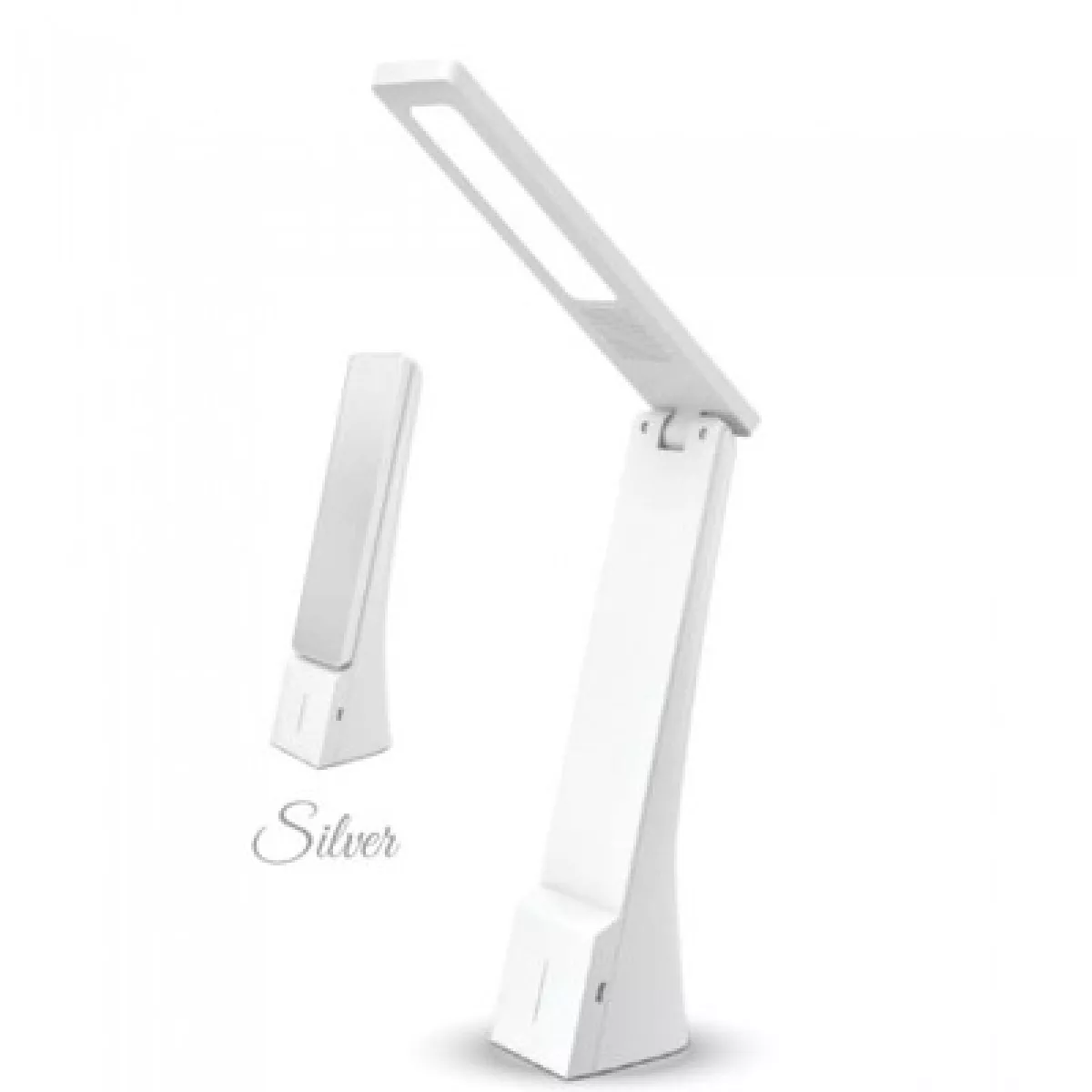 #2 - V-Tac 4W bordlampe hvid/sølv - Touch dæmpbar, genopladelig - Dæmpbar : Dæmpbar