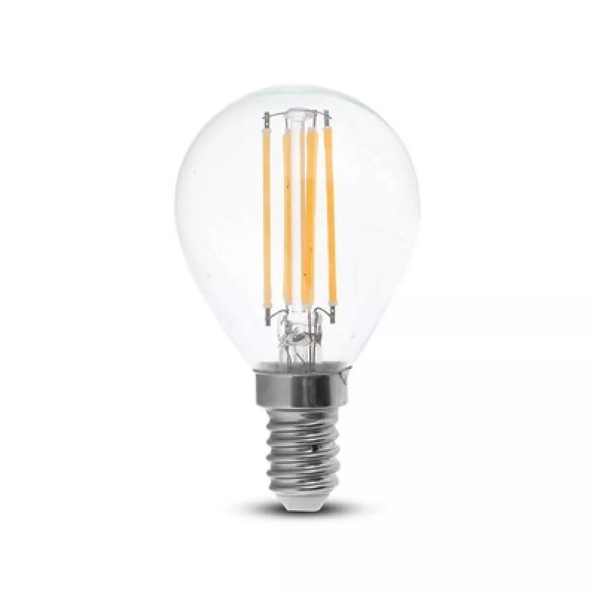 #3 - V-Tac 4W LED kronepære - Kultråd, P45, E14 - Dæmpbar : Ikke dæmpbar, Kulør : Varm
