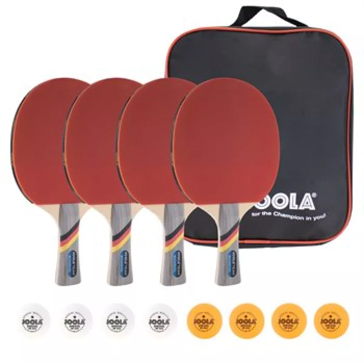 #1 - Joola skolesæt 4 stk bat og 8 bolde