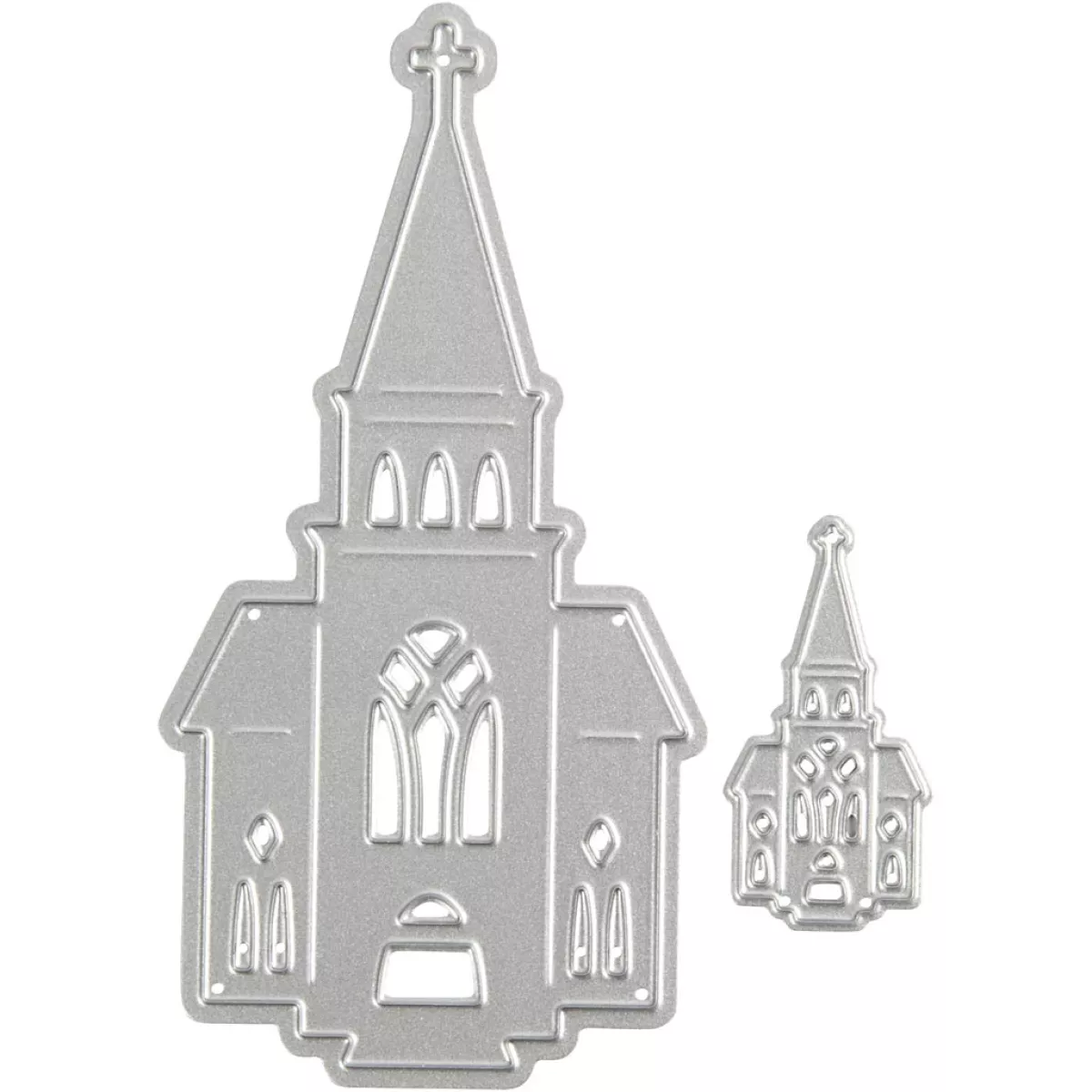 #1 - Skære- og prægeskabelon, kirker, str. 46x91+18x35 mm, 1 stk.