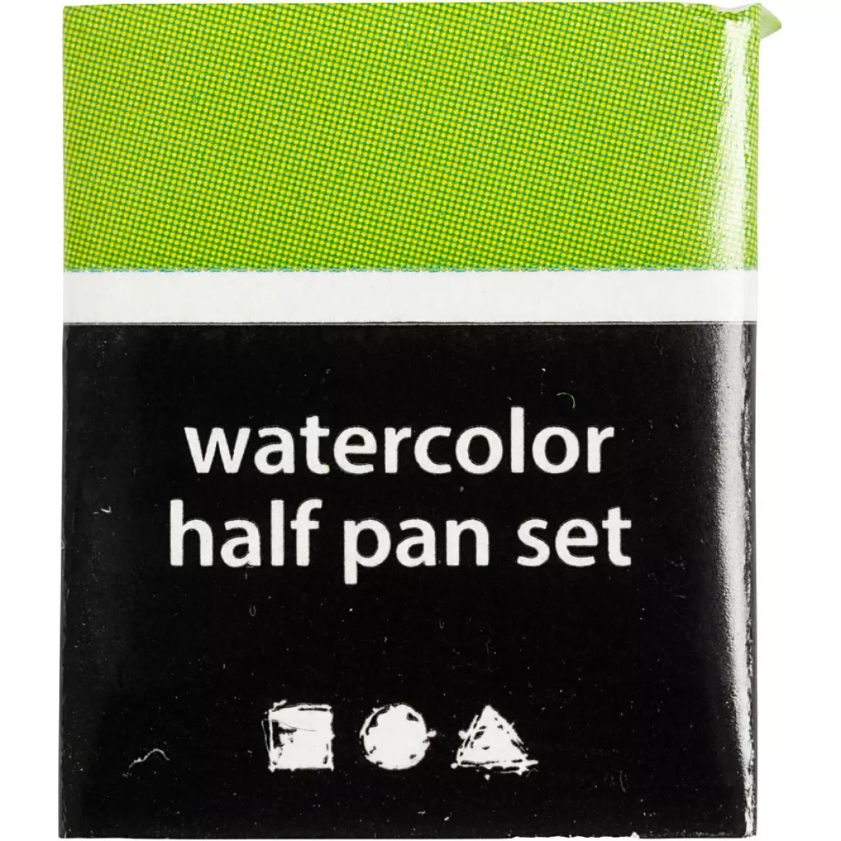 #3 - Art Aqua akvarelfarver, Â½-pan, str. 10x15x20 mm, lys grøn, 1 stk.