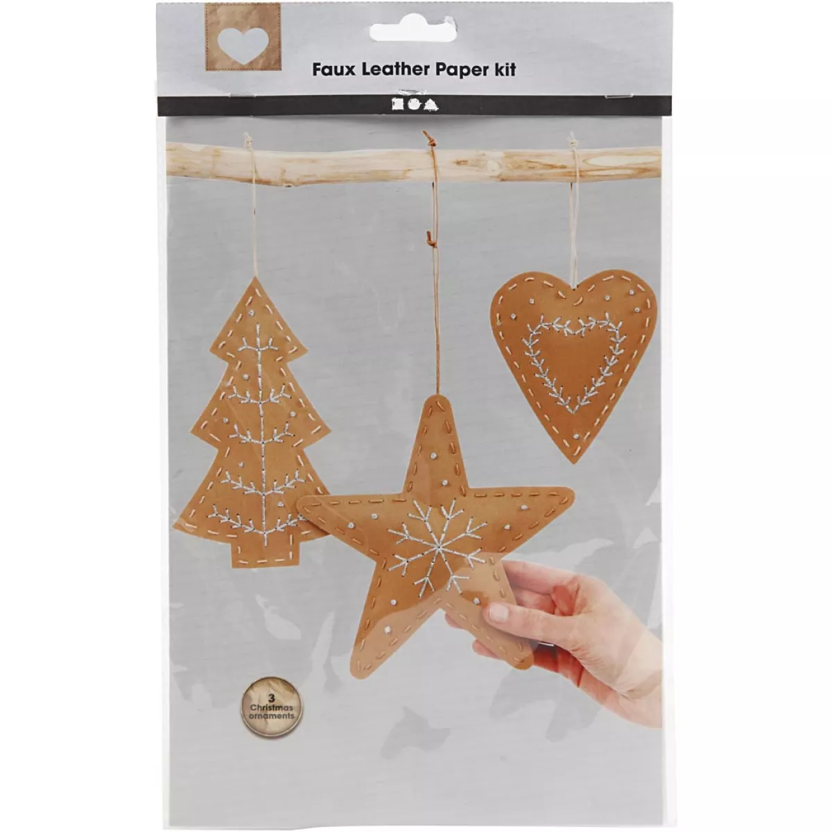 #1 - Juleophæng af læderpapir, tykkelse 0,55 mm, 1 sæt