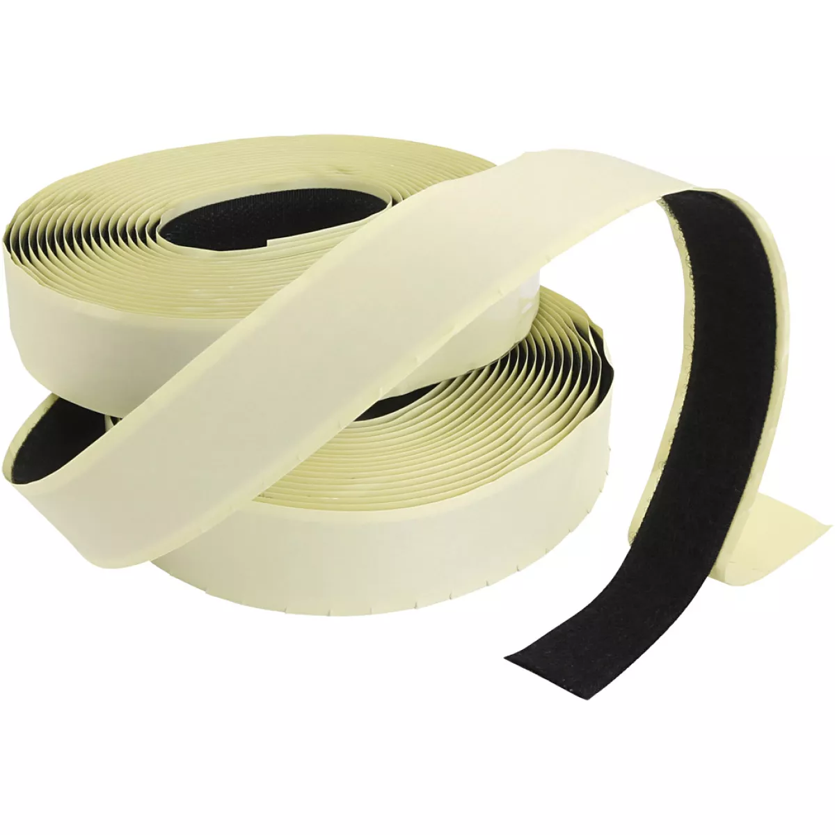 #1 - Burrebånd-/velcrobånd - selvklæbende, tykkelse 2 cm, sort, 25 m/ 1 pk.
