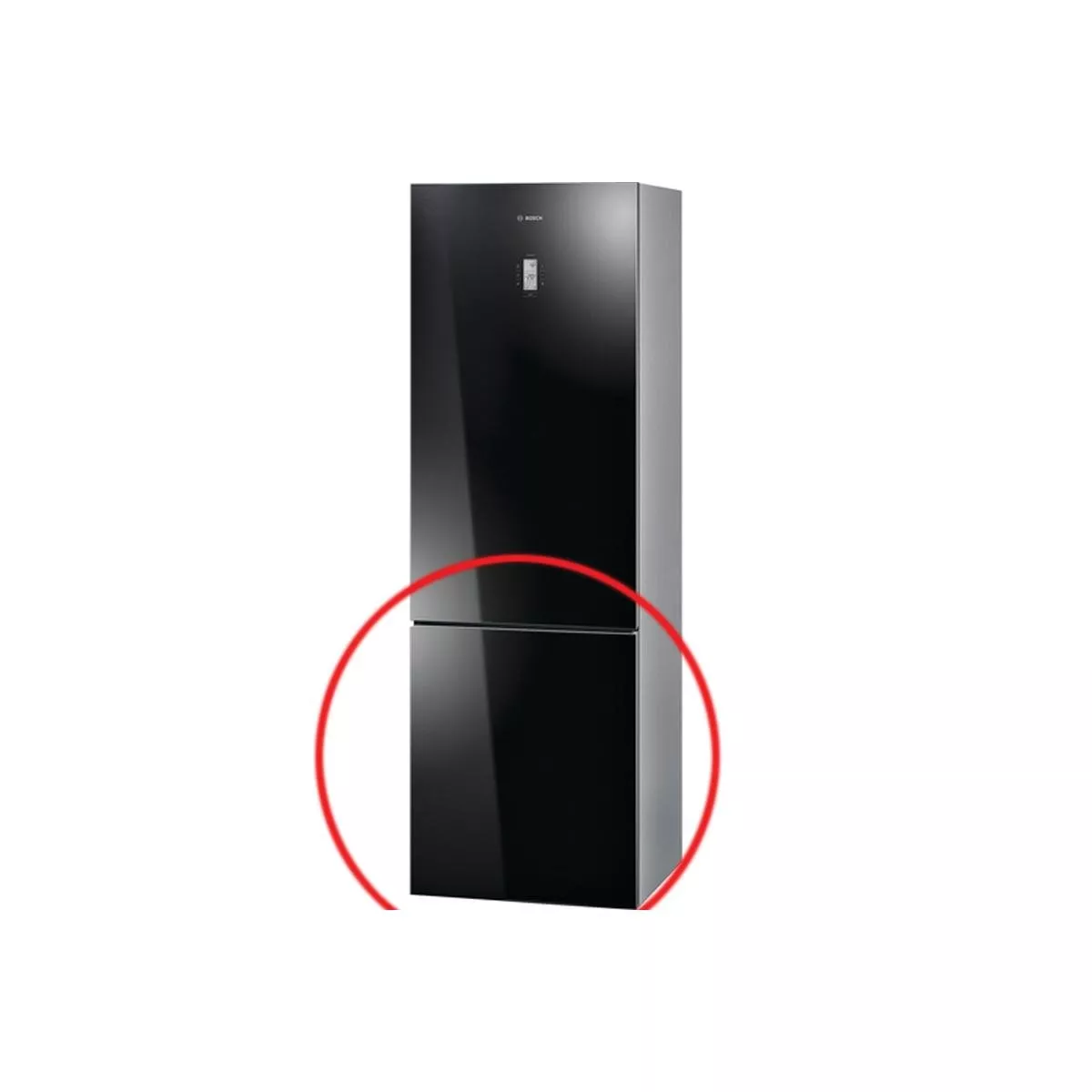#1 - Frysedør sort inkl. tætningsliste passer til Bosch