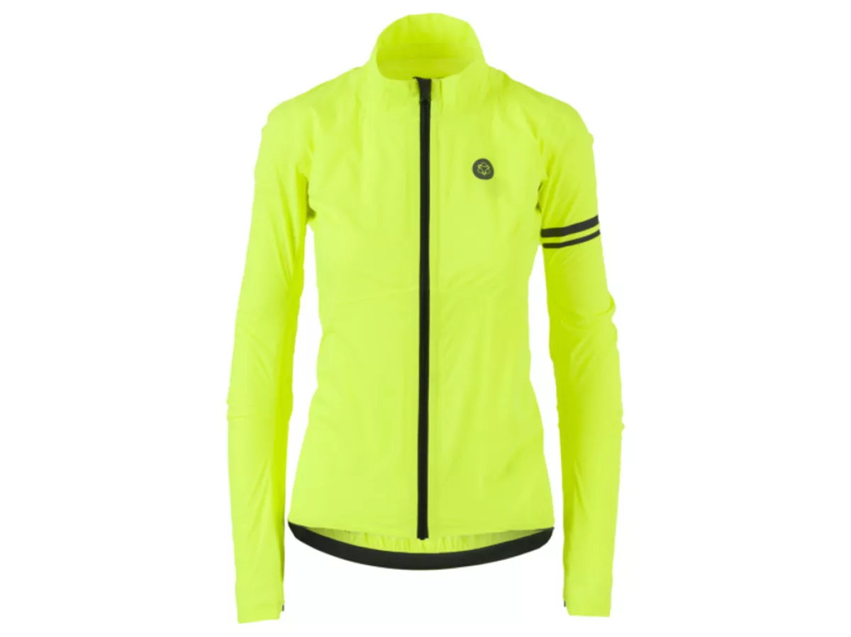 #1 - AGU Jacket Essential Prime Rain - Dame cykelregnjakke - Neon Gul - Str. S