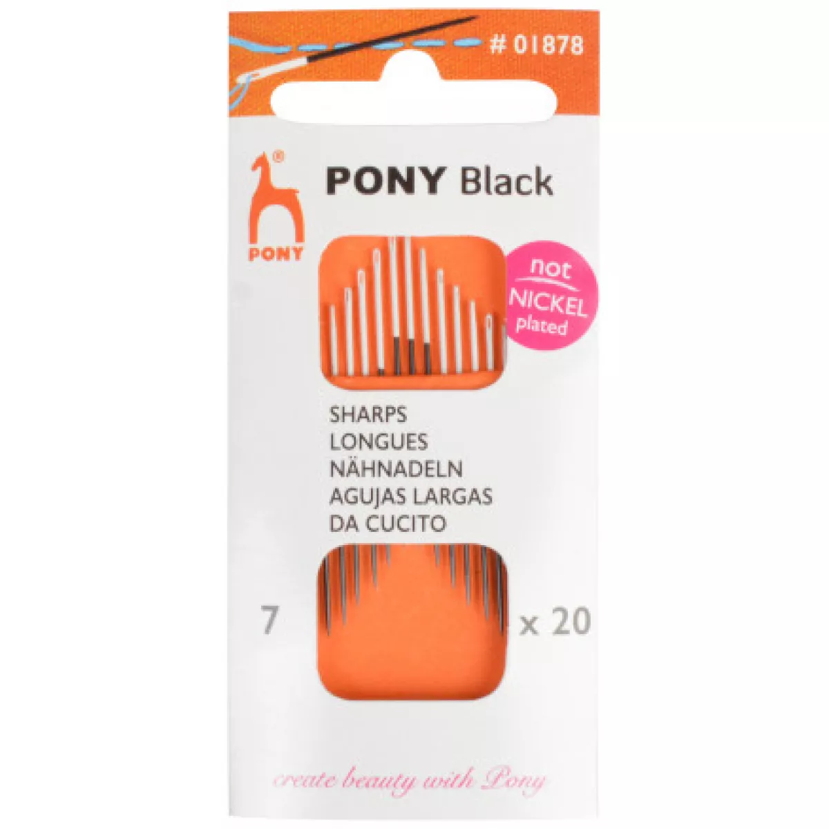 #1 - Pony Black Synåle Str. 7 - 20 stk
