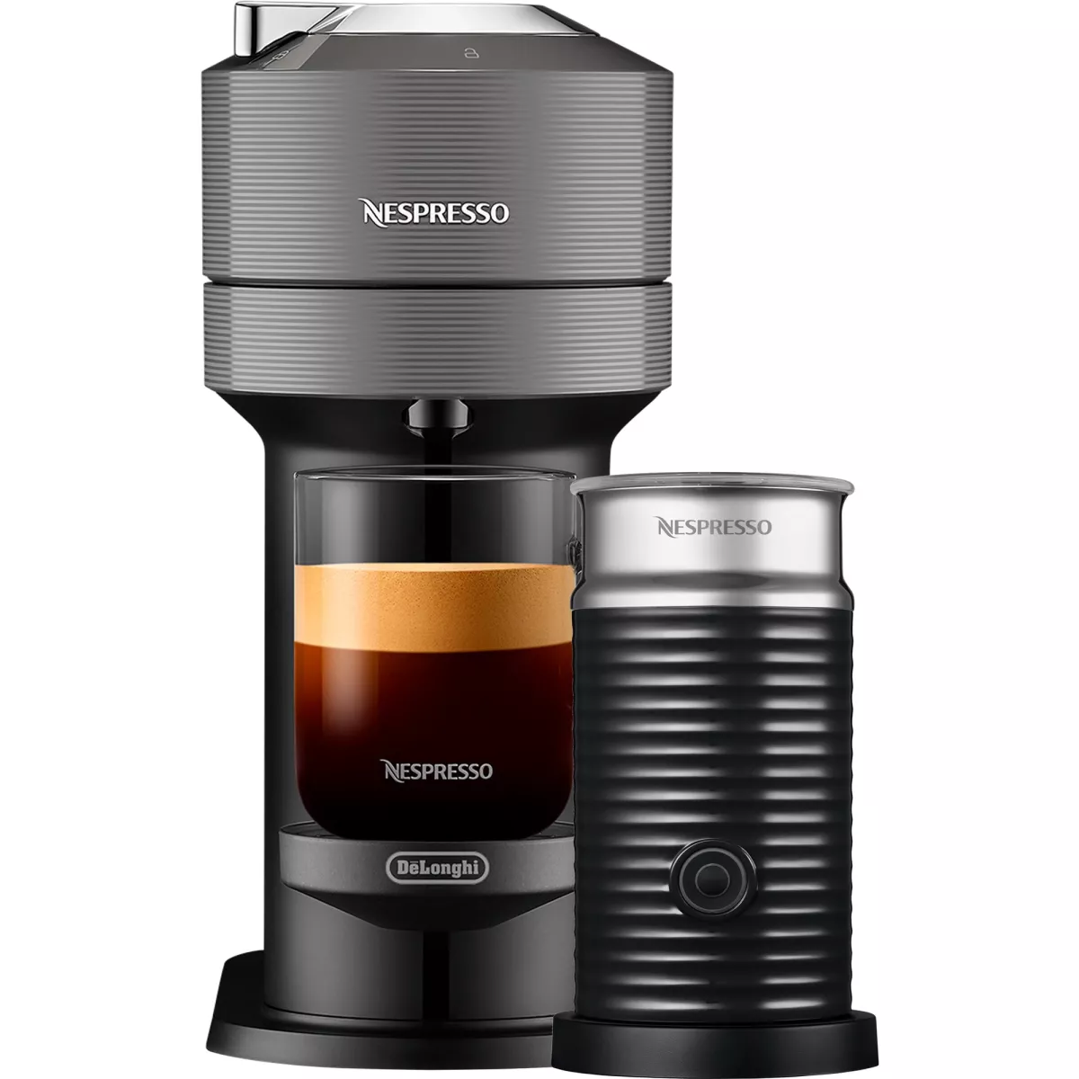 #3 - Nespresso Vertuo Next Value Pack kaffemaskine og mælkeskummer, grå