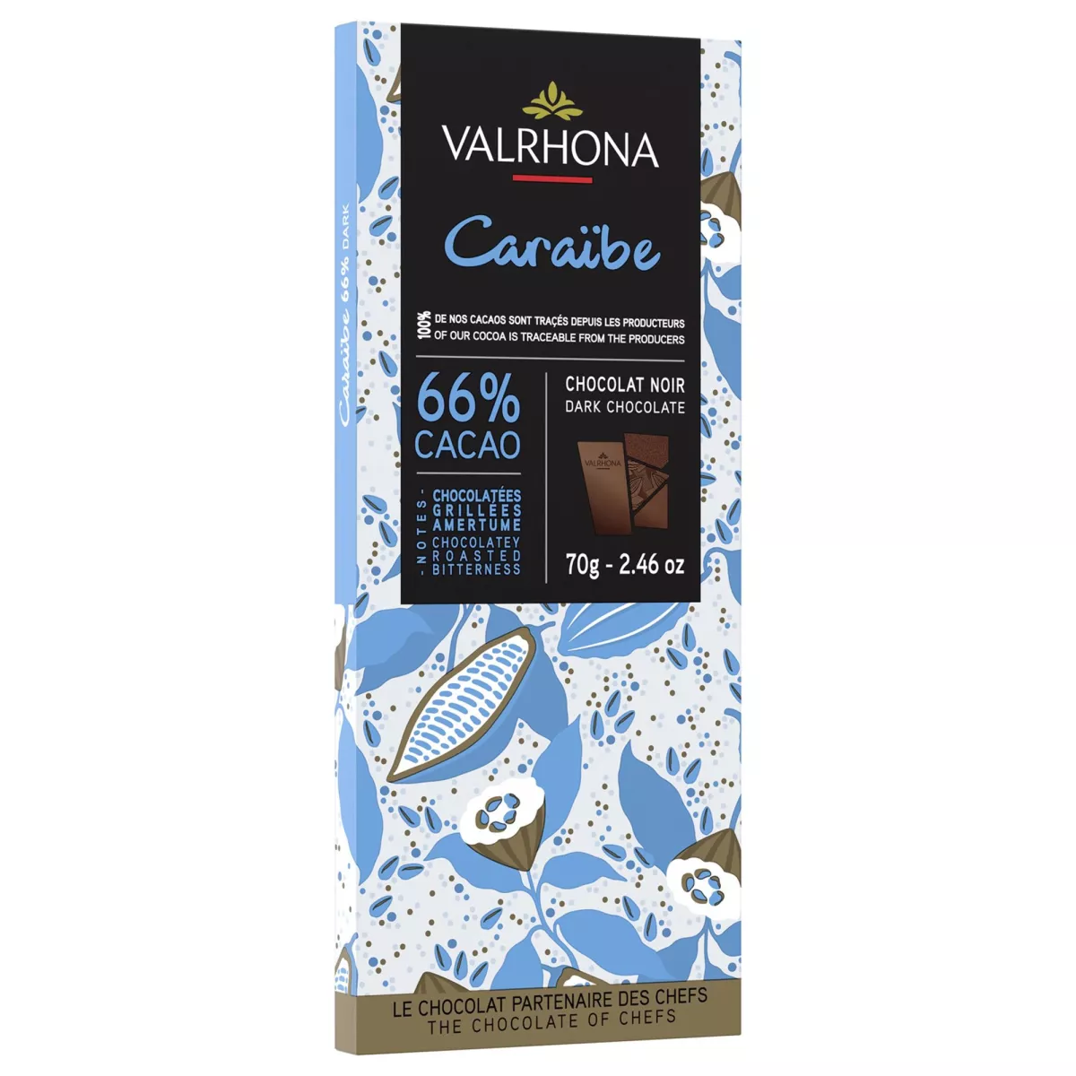 #1 - Valrhona Caraibe 66% chokoladebar, 70 g