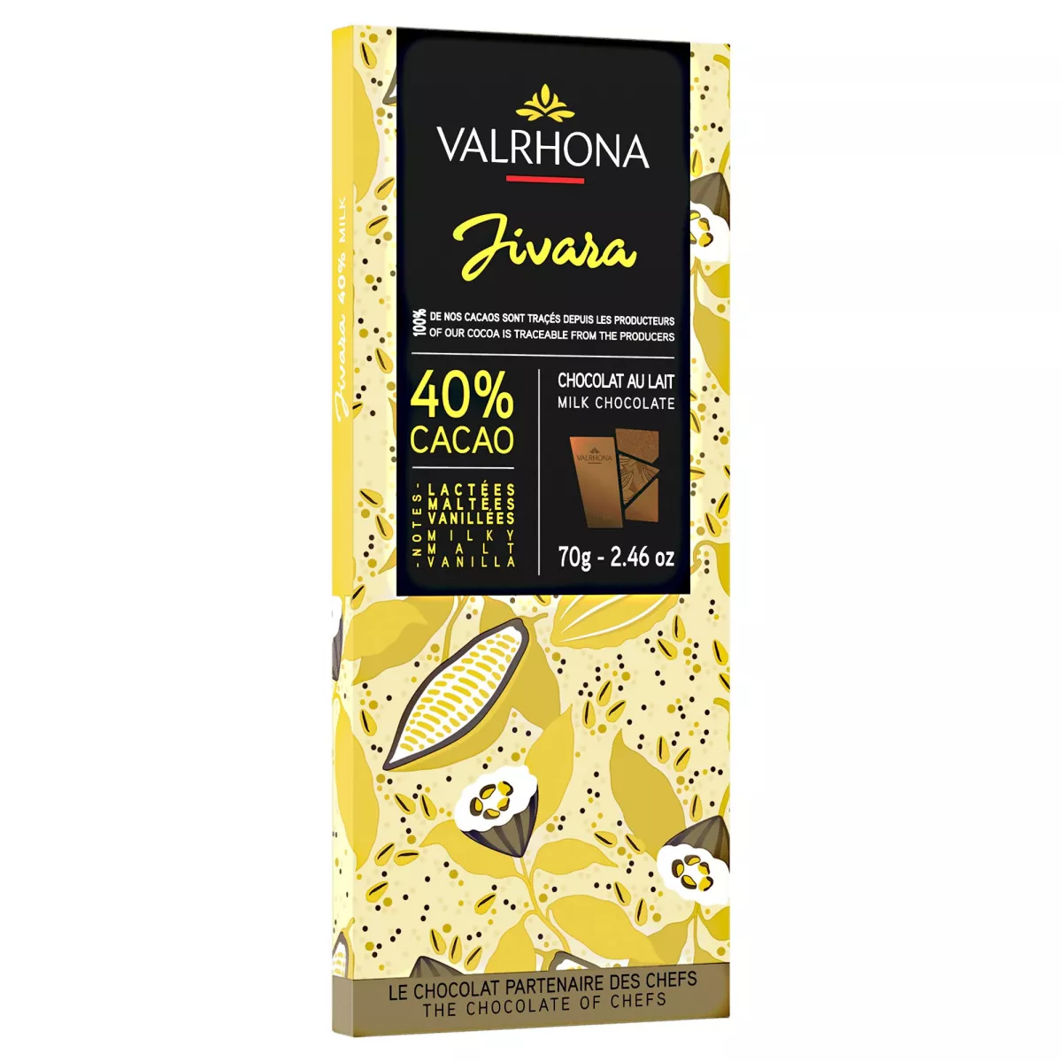 #3 - Valrhona Jivara 40% chokoladebar, 70 g