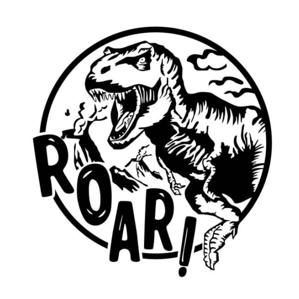 #1 - ROAR! Dinosaurus wallsticker. På vej ind på værelset. 58x61cm.