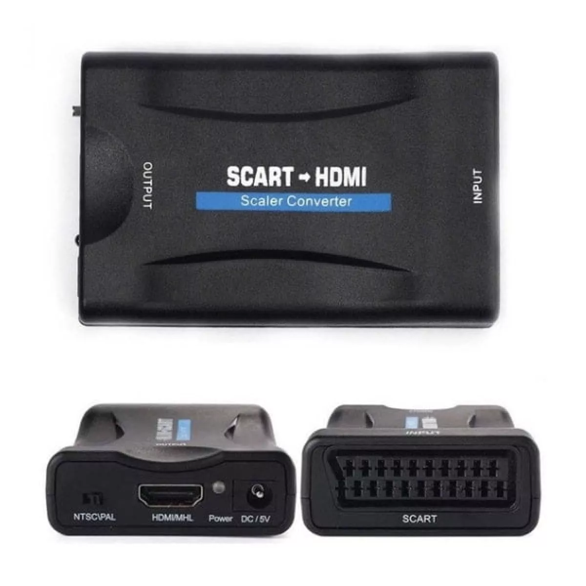 #1 - Scart til HDMI konverter. Inkl strømforsyning.