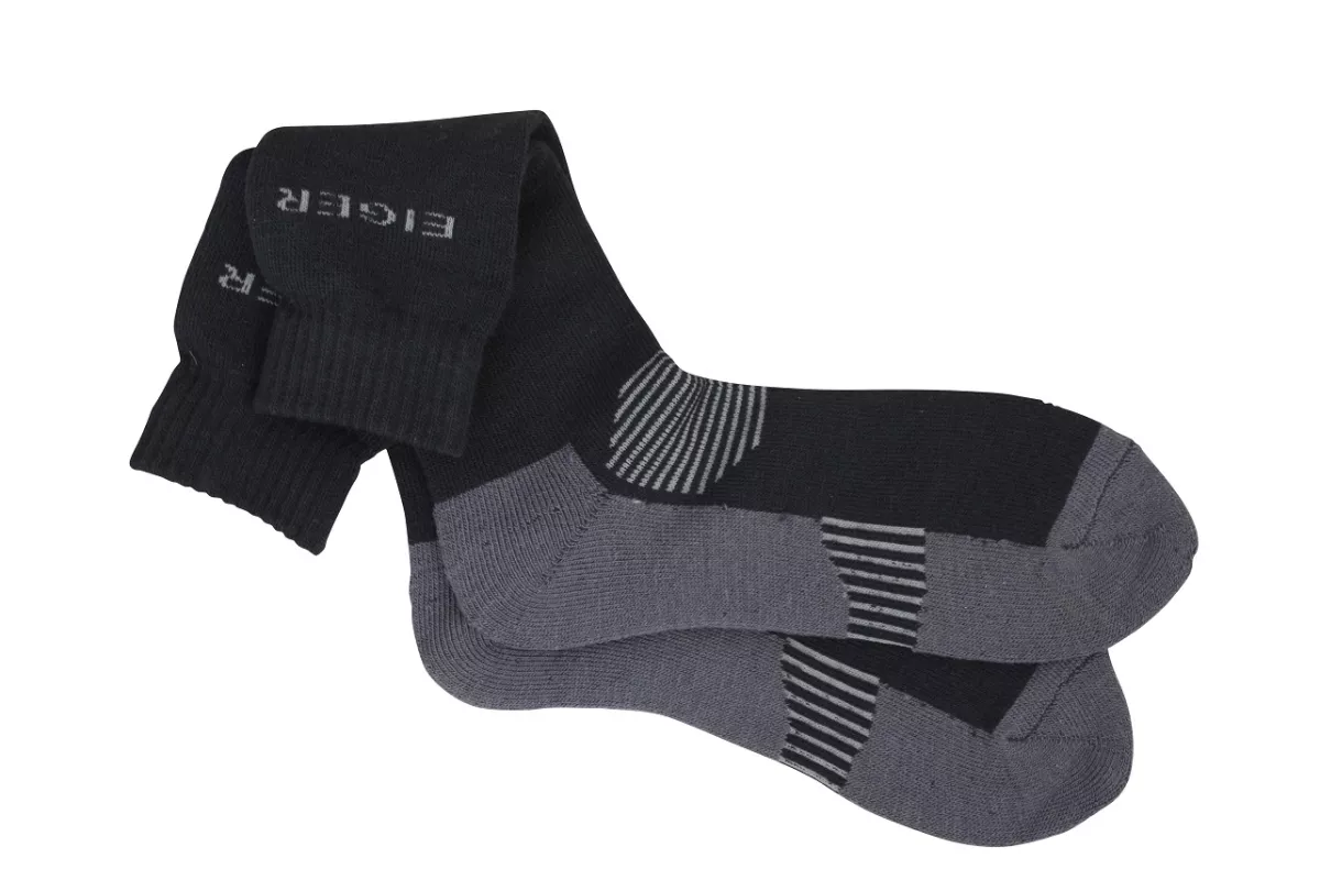 #1 - Eiger Alpina Sock Black/Grey Sokker 37-39