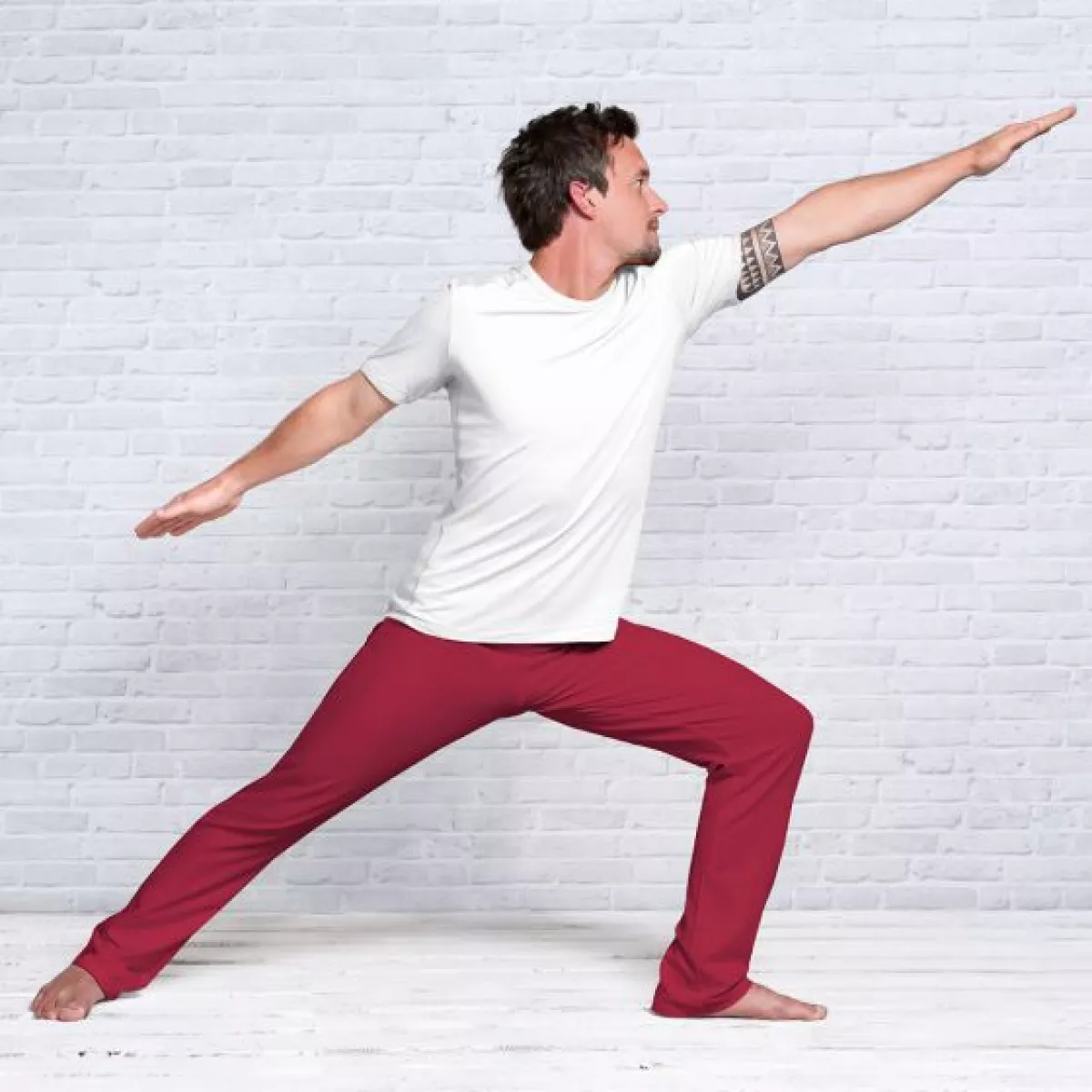 #1 - Yogabukser Herre, økologisk - Rød  XLarge
