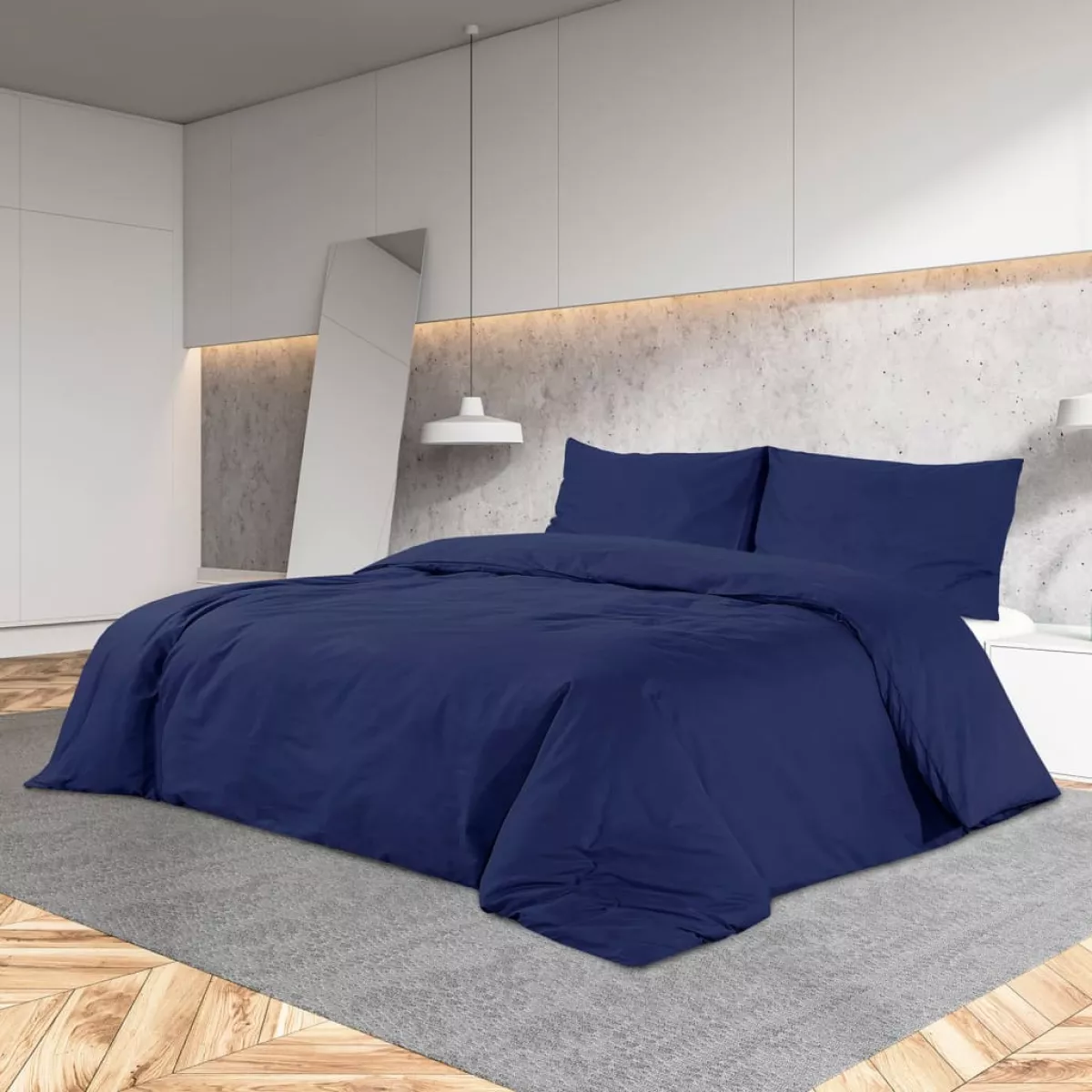 #2 - vidaXL sengetøj 200x200 cm bomuld marineblå