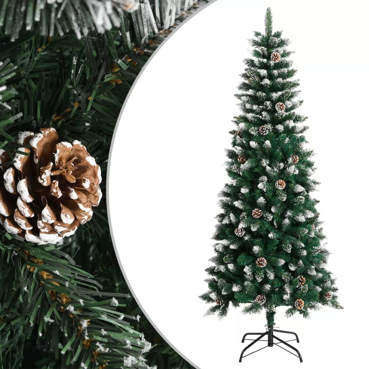 #1 - vidaXL kunstigt juletræ med juletræsfod 180 cm PVC grøn