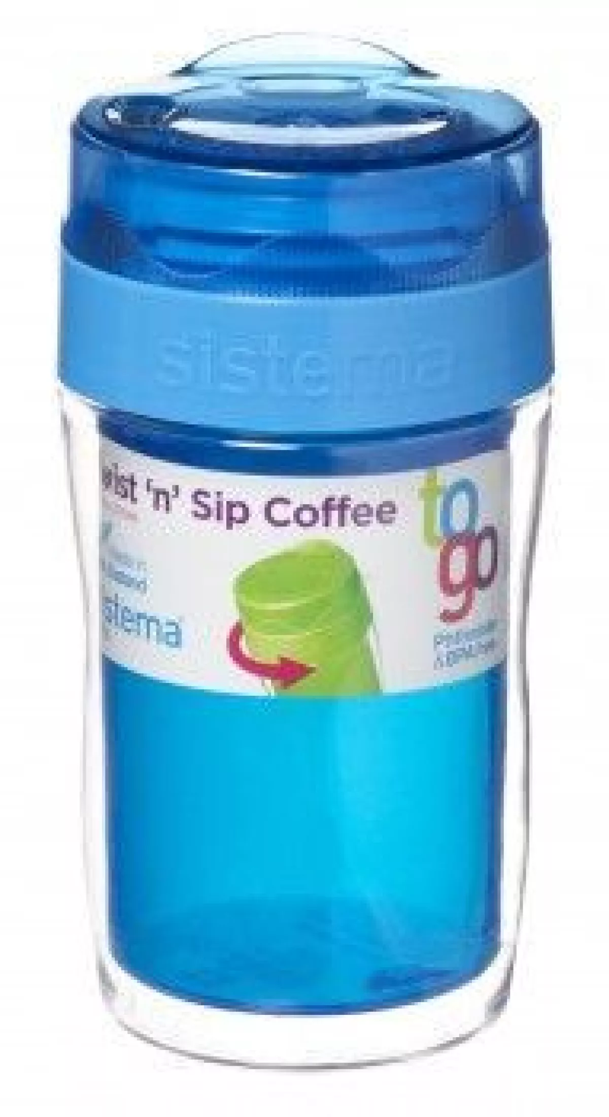 #1 - Termokrus - Sistema Twist ?n? Sip Coffee To Go 315ml - Transparent Blå