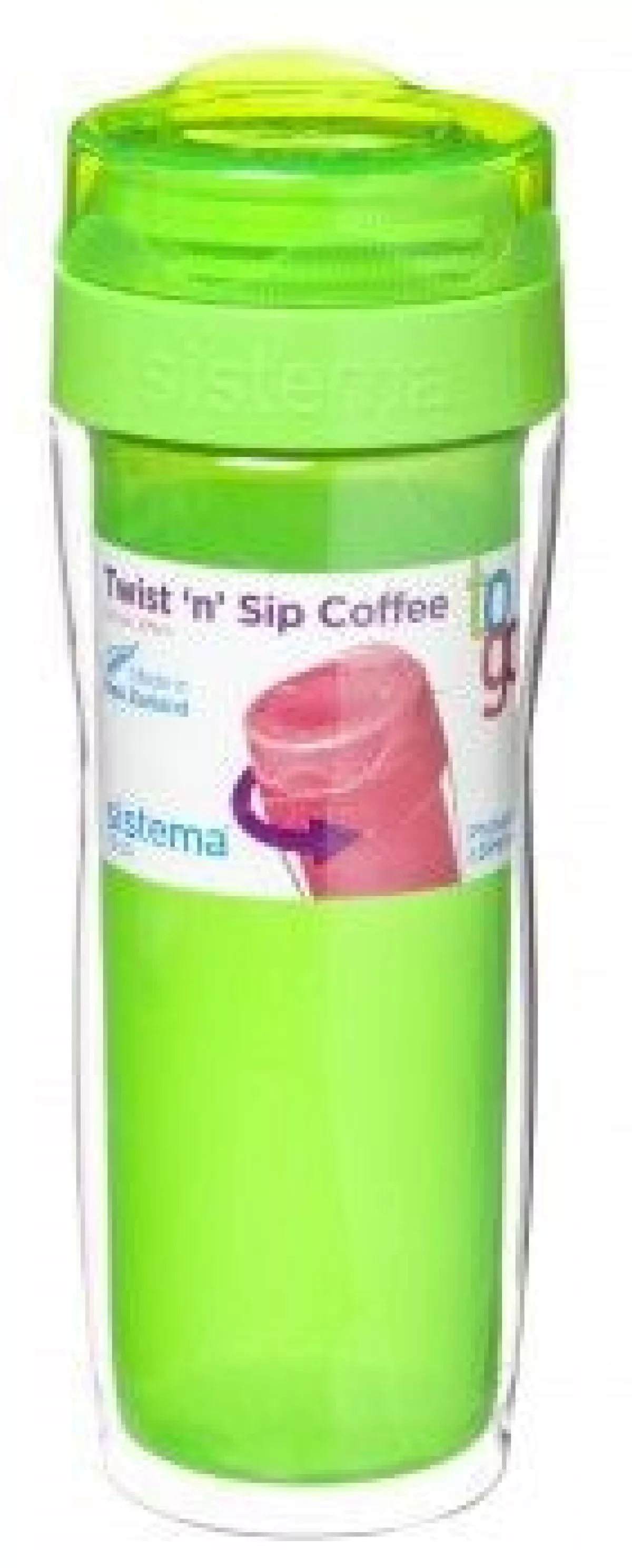 #1 - Termokrus - Sistema Twist ?n? Sip Coffee To Go 490ml - Transparent  Lime