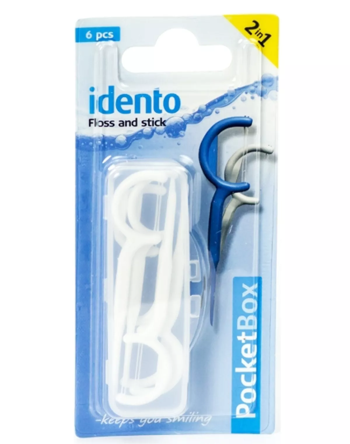 #2 - Idento Floss and Stick, TravelBox (blå)   6 stk.