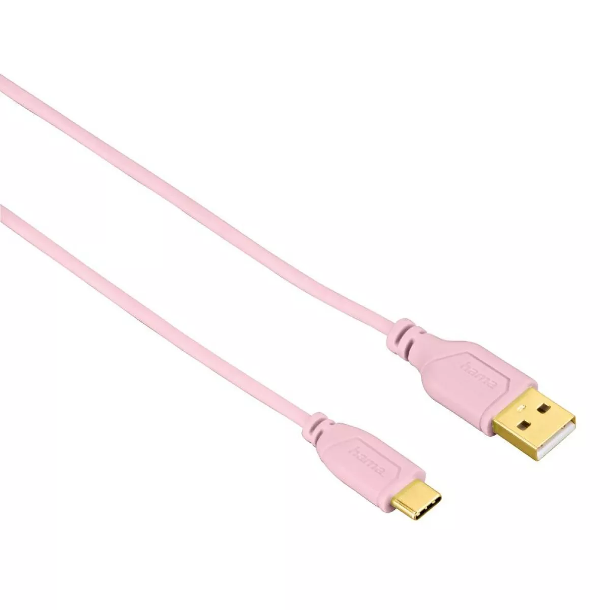 #1 - HAMA Flexislim USB-C opladerkabel - Rosa - 0.75m