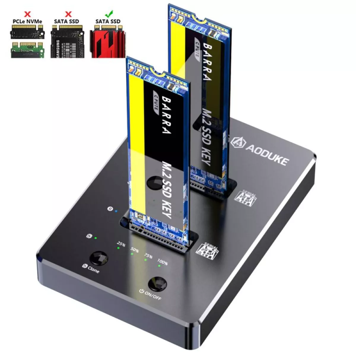 #3 - BLUEENDLESS - Ekstern SATA SSD Dual Harddisk dockingstation - USB-C kabel
